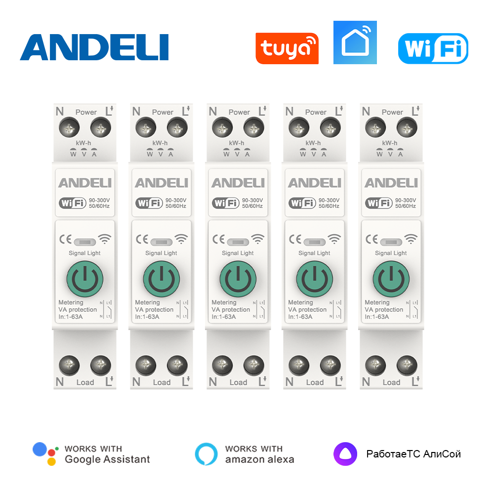 Din Rail Circuit Breaker - ANDELI TUYA Inteligentny wyłącznik WiFi 1P