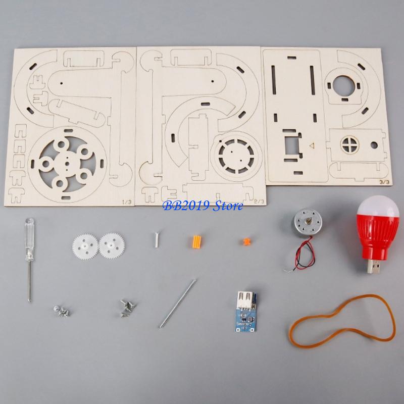 Renewable Energy For Kids - Interaktywny, ręcznie zasilany generator drewna Q0KB