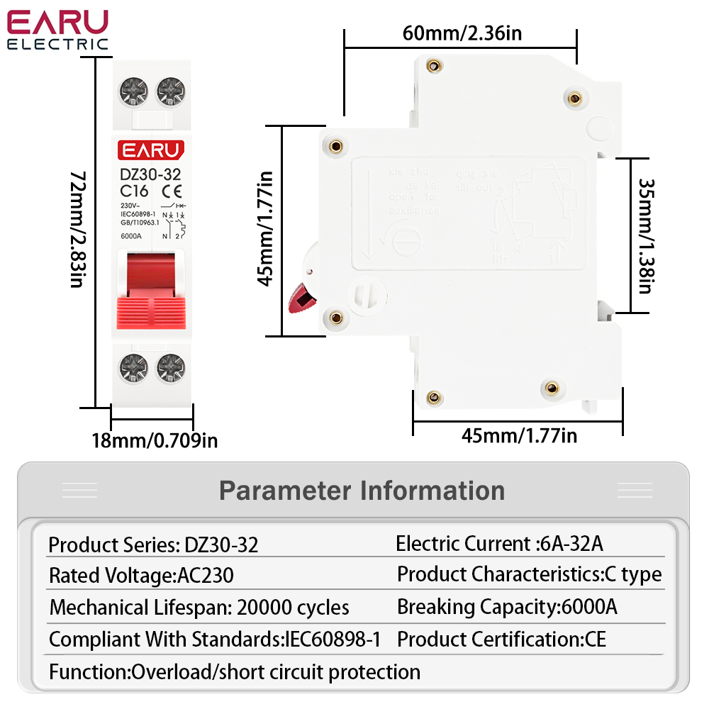 DZ30-32 DPN 1P+N Mini wyłączni – Din Rail Circuit Breaker recenzja i cena