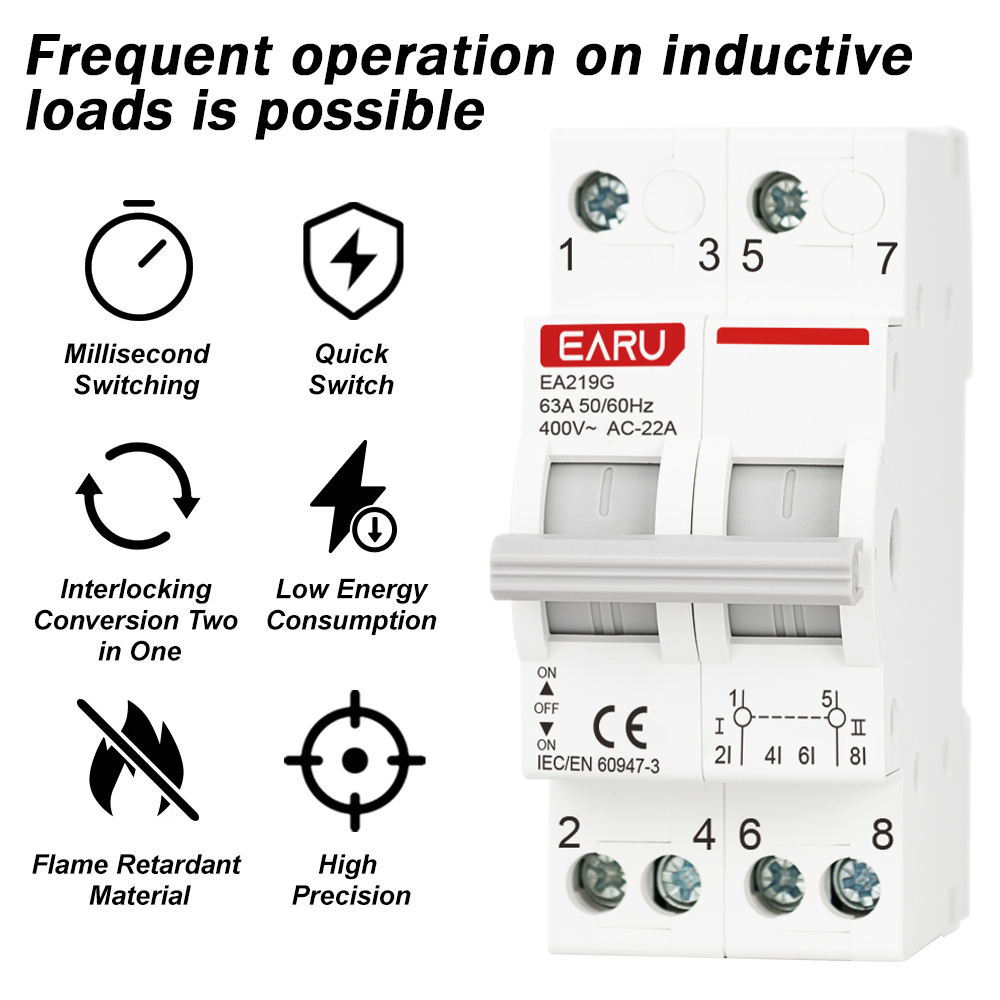 EARU 2P 40A 63A AC 400V Szynow – Din Rail Circuit Breaker recenzja i cena