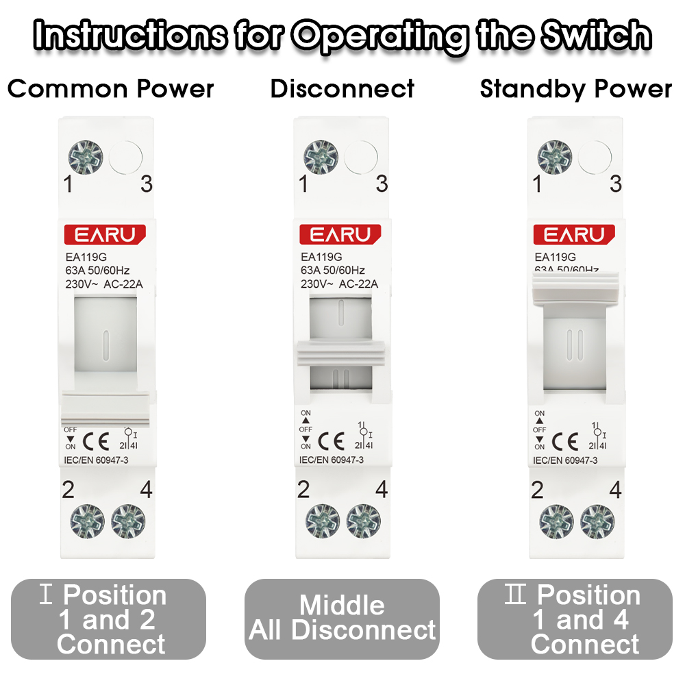 EARU 1P 40A 63A AC 230V Szynow – Din Rail Circuit Breaker recenzja i cena